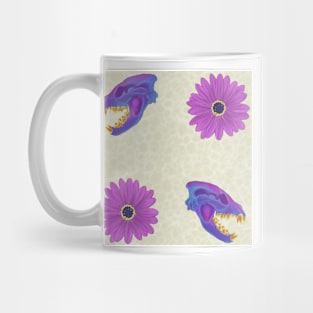 Diaphonized Hyena Skull Floral Cream Mug